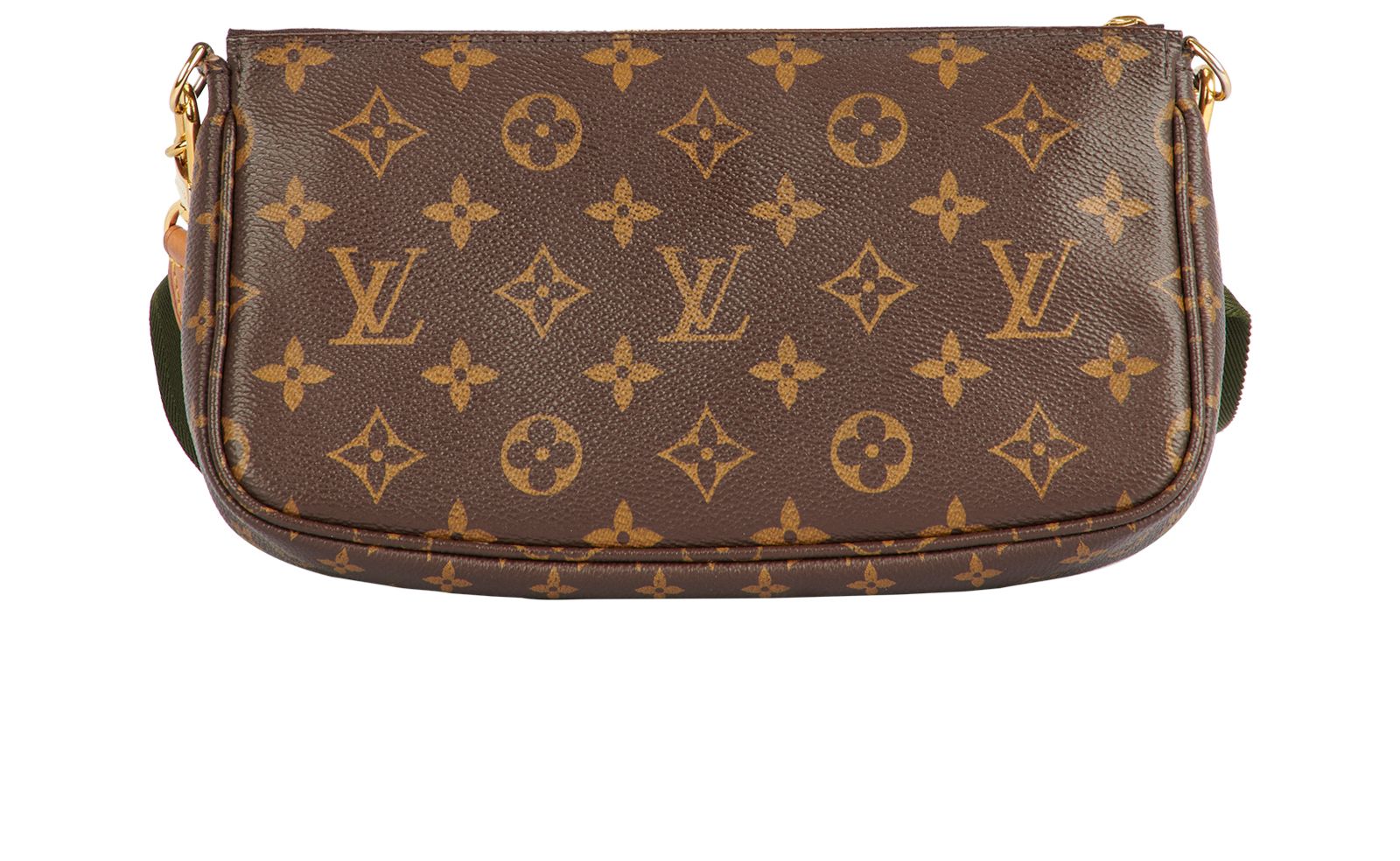 Multi Pochette Accessoires, &pound;1,100, Handbags, Brown/Green, Coated Canvas, Back view